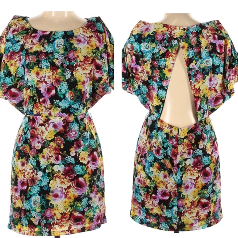Silvergate Mini Dress Floral Cutout Multicolor, Large